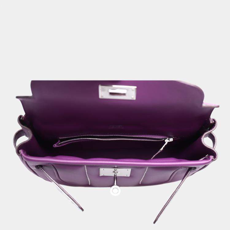 Pre Owned Hermes Mini Berline Purple Calf Bag