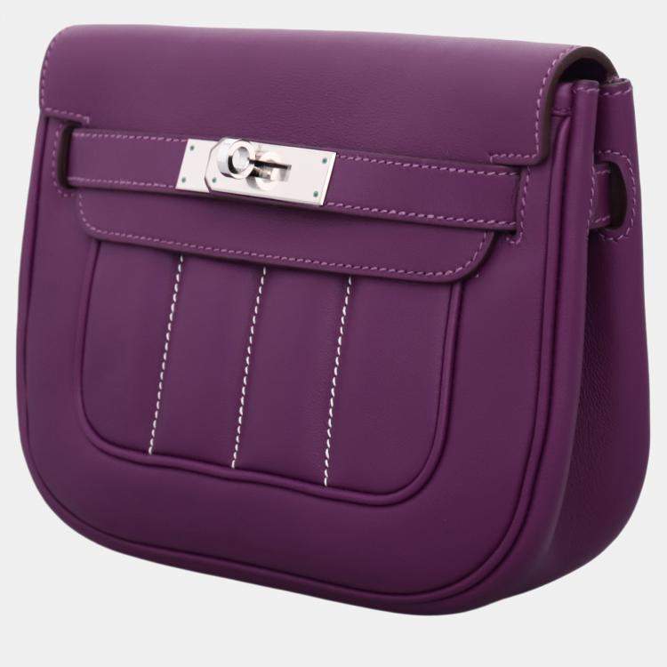 Pre Owned Hermes Mini Berline Purple Calf Bag
