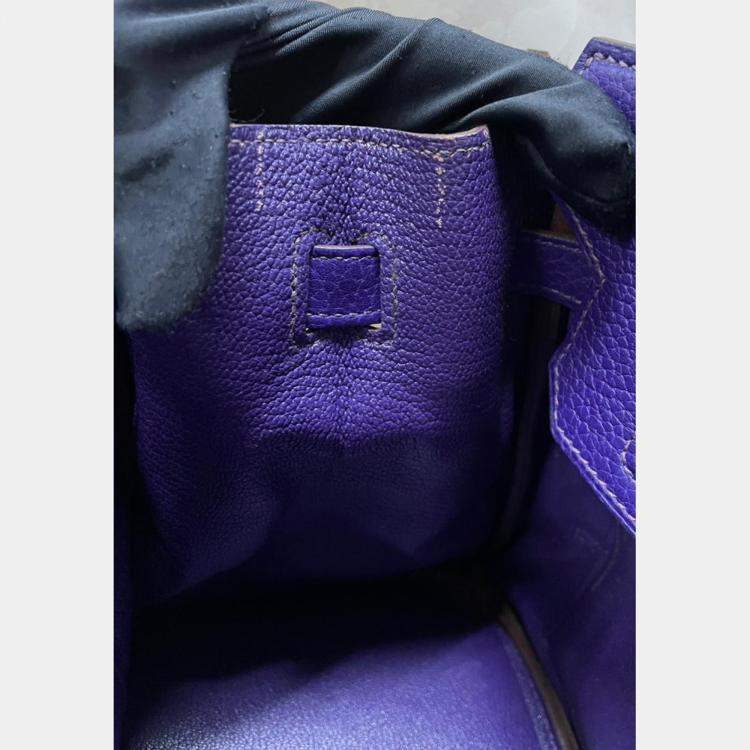 Pre Owned Hermes Birkin 30 Purple Leather Bag