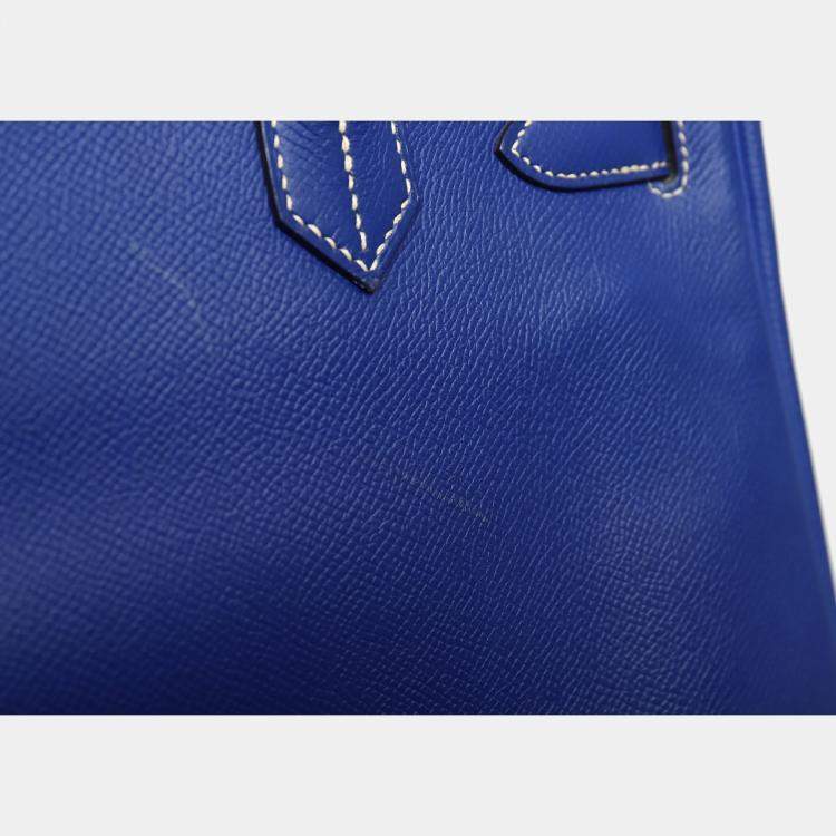 Pre Owned Hermes Blue Epsom Leather Birkin 30 Candy