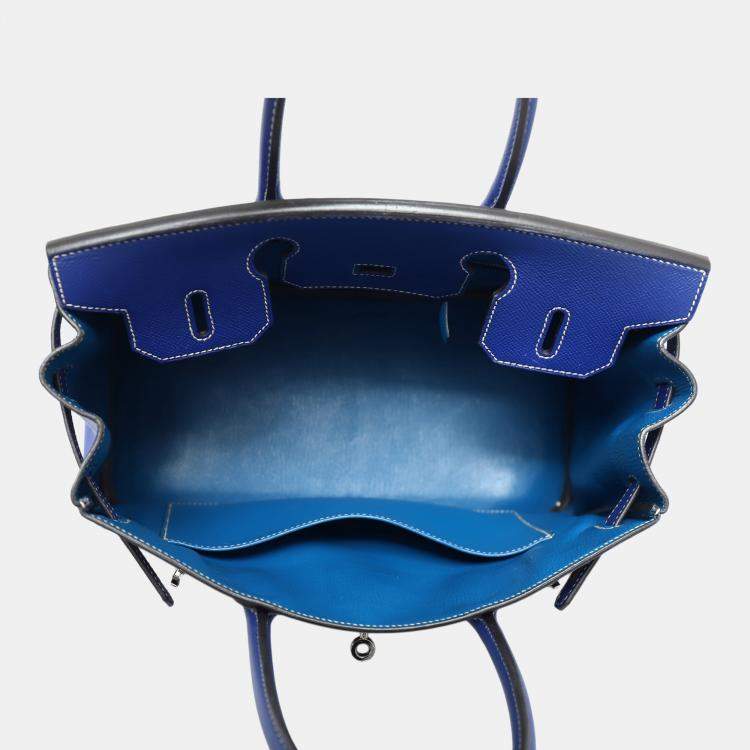 Pre Owned Hermes Blue Epsom Leather Birkin 30 Candy