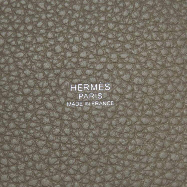 Pre Owned Hermes Picotin Lock 18 Etoupe Taurillon Clemence Leather Shoulder Bag