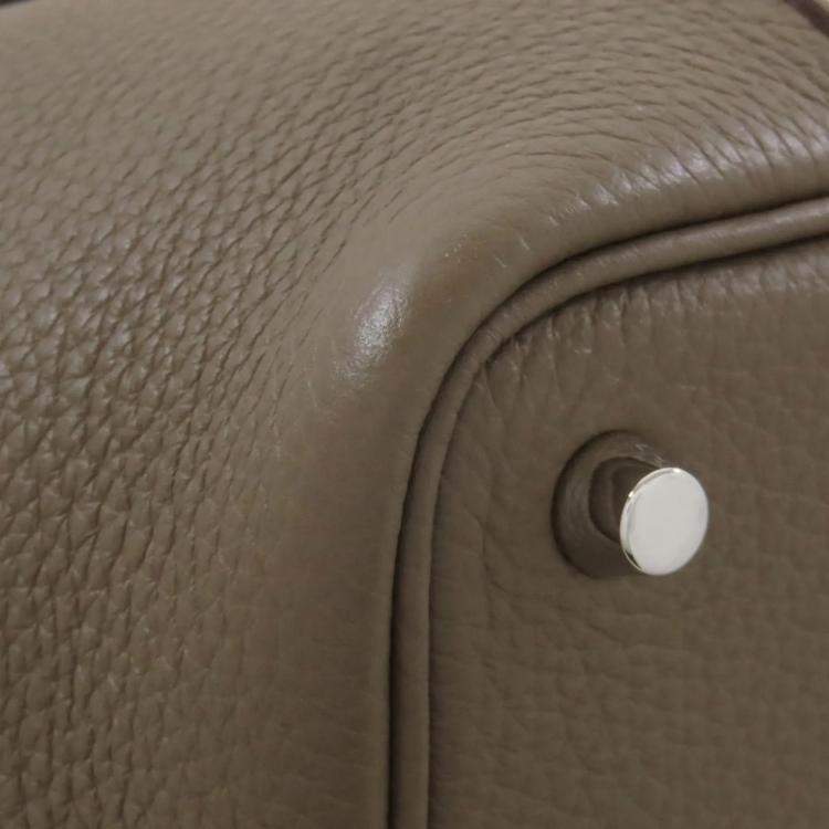 Pre Owned Hermes Picotin Lock 18 Etoupe Taurillon Clemence Leather Shoulder Bag