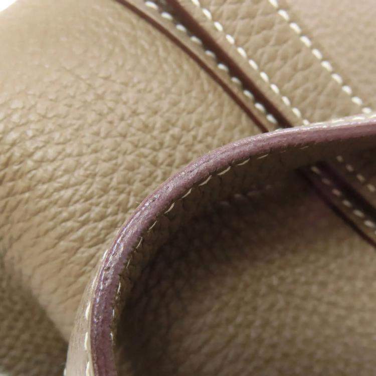 Pre Owned Hermes Picotin Lock 18 Etoupe Taurillon Clemence Leather Shoulder Bag