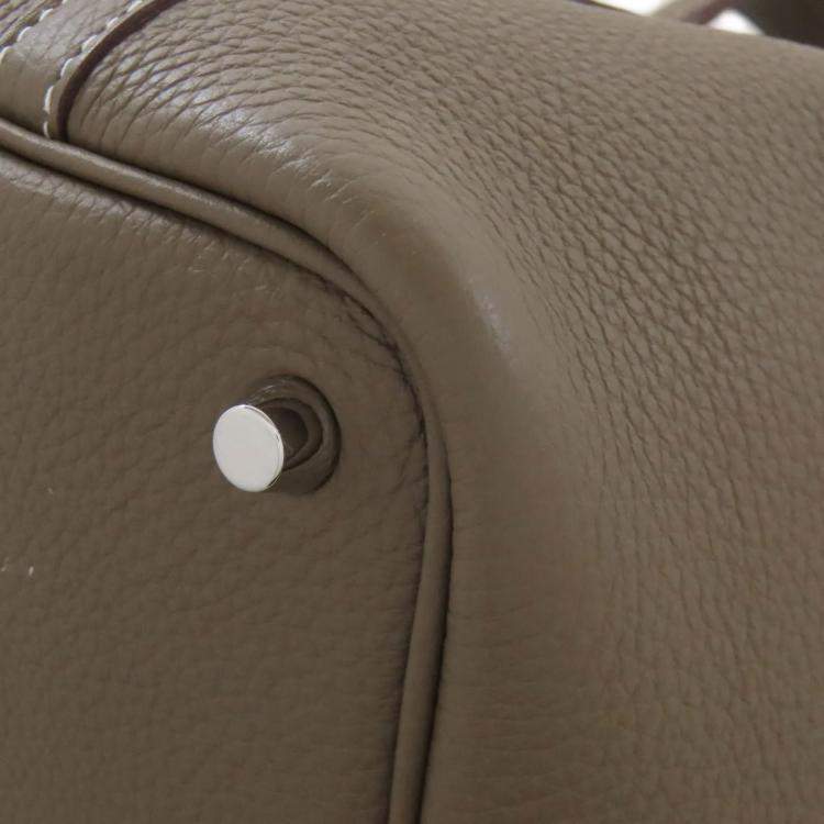 Pre Owned Hermes Picotin Lock 18 Etoupe Taurillon Clemence Leather Shoulder Bag