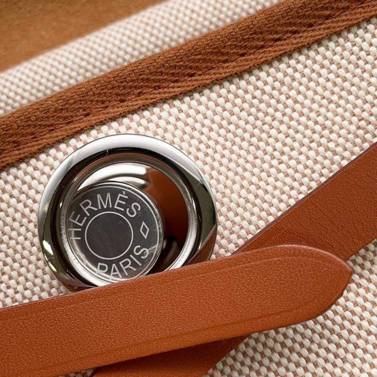 Pre Owned Hermes Mini Fauve Toile H Canvas Vache Hunter Leather Shoulder Bag