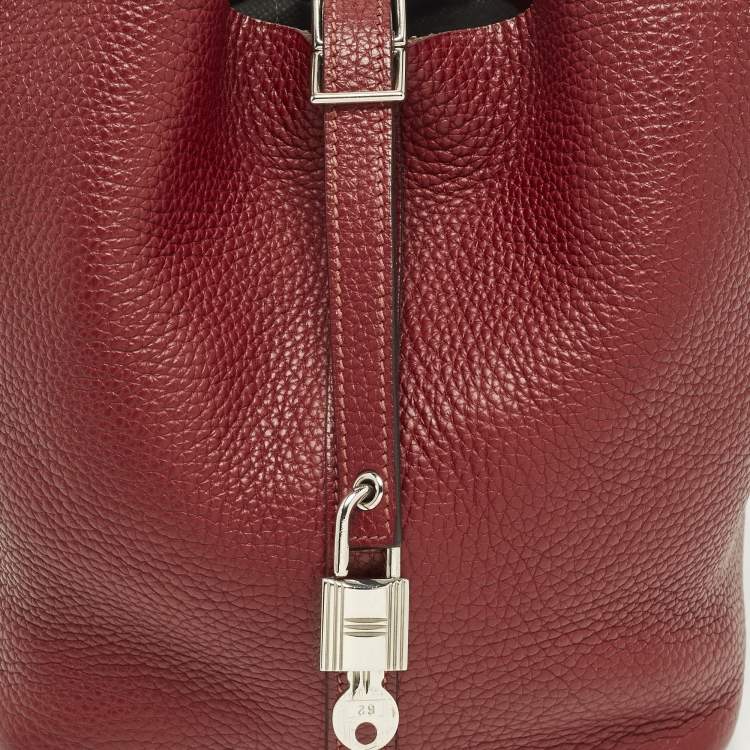 Pre Owned Hermès Picotin Lock 22 Rouge H Taurillon Clemence Leather Tote