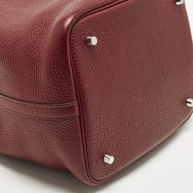 Pre Owned Hermès Picotin Lock 22 Rouge H Taurillon Clemence Leather Tote