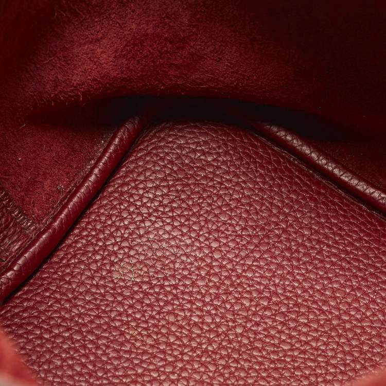 Pre Owned Hermès Picotin Lock 22 Rouge H Taurillon Clemence Leather Tote