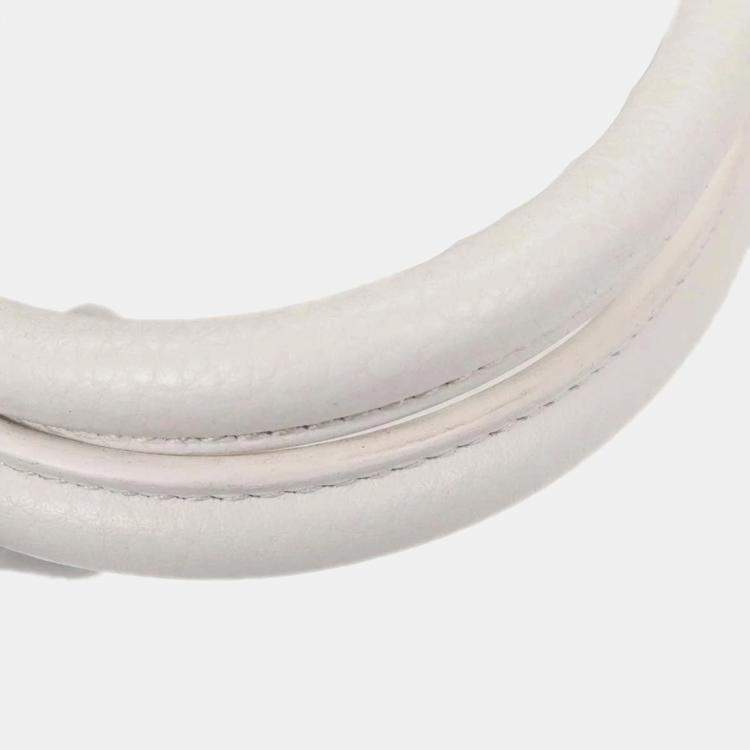 Pre Owned Hermes Birkin 30 White Taurillon Clemence Leather Top Handle Bag