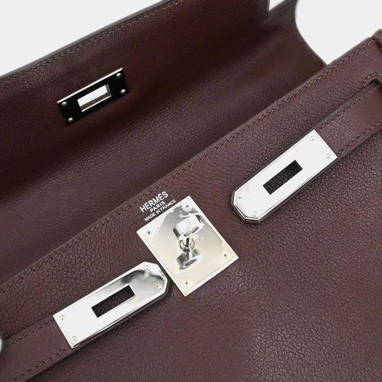 مملوكة مسبقًا Hermes Havane Veau Evergrain Kelly 28 Retourne 2way Handbag