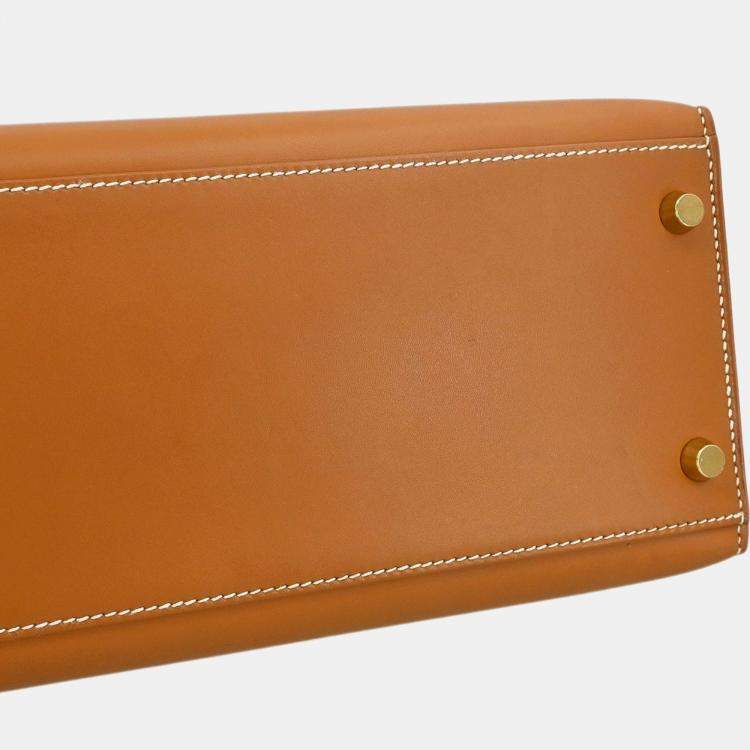 Pre Owned Hermes Natural Veau Chamonix Kelly 32 Sellier 2way Handbag