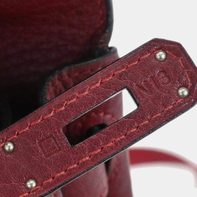 Pre Owned Hermes Kelly A Dos GM Red Fjord Leather Backpack