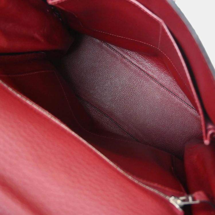 Pre Owned Hermes Kelly A Dos GM Red Fjord Leather Backpack
