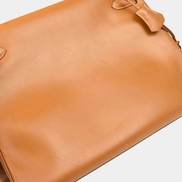 Pre Owned Hermes Gold Box Calf Kelly 32 Retourne 2way Handbag