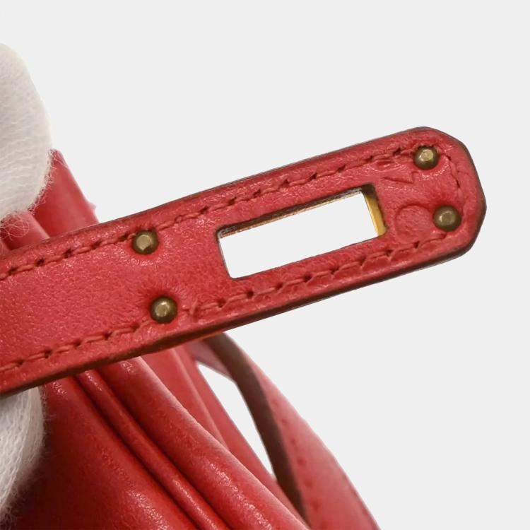 Pre Owned Hermes Kelly A Dos PM Red Gulliver Leather Backpack