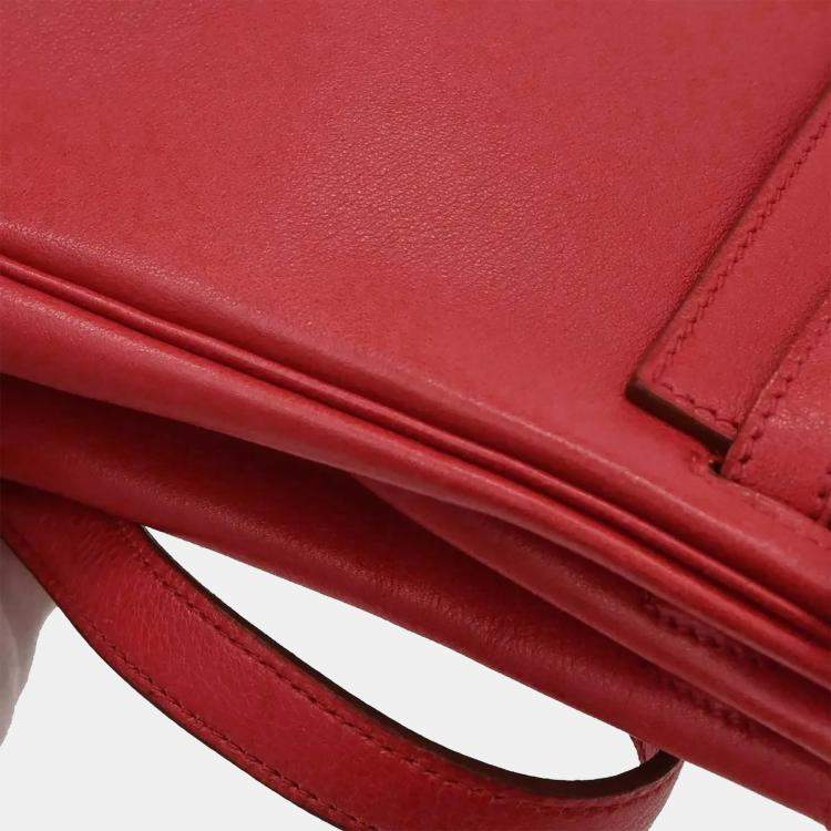 Pre Owned Hermes Kelly A Dos PM Red Gulliver Leather Backpack
