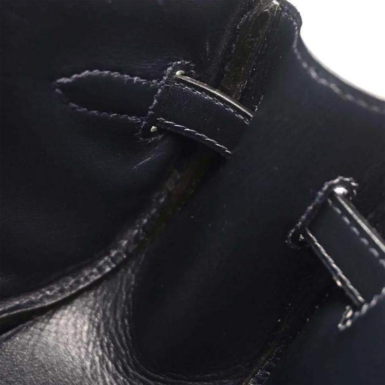 Pre Owned Hermes Kelly Moove Navy Box Leather Belt Bag