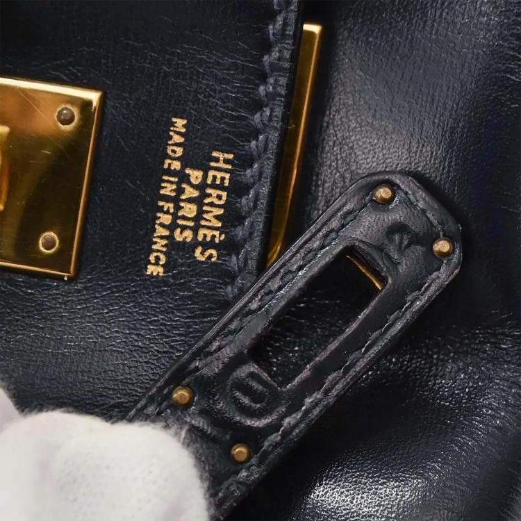 Pre Owned Hermes Kelly Moove Navy Box Leather Belt Bag