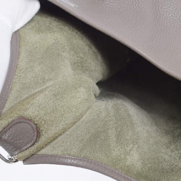 Pre Owned Hermes Evelyne III Etain Taurillon Clemence Leather Shoulder Bag