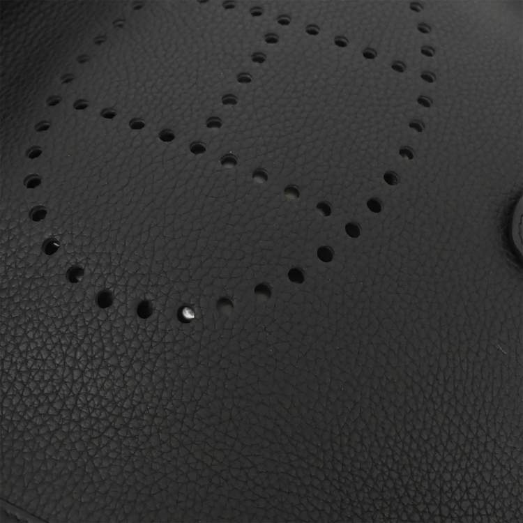 Pre Owned Hermes Evelyne III 29 Black Taurillon Clemence Leather Shoulder Bag