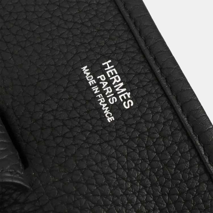 Pre Owned Hermes Evelyne III 29 Black Taurillon Clemence Leather Shoulder Bag