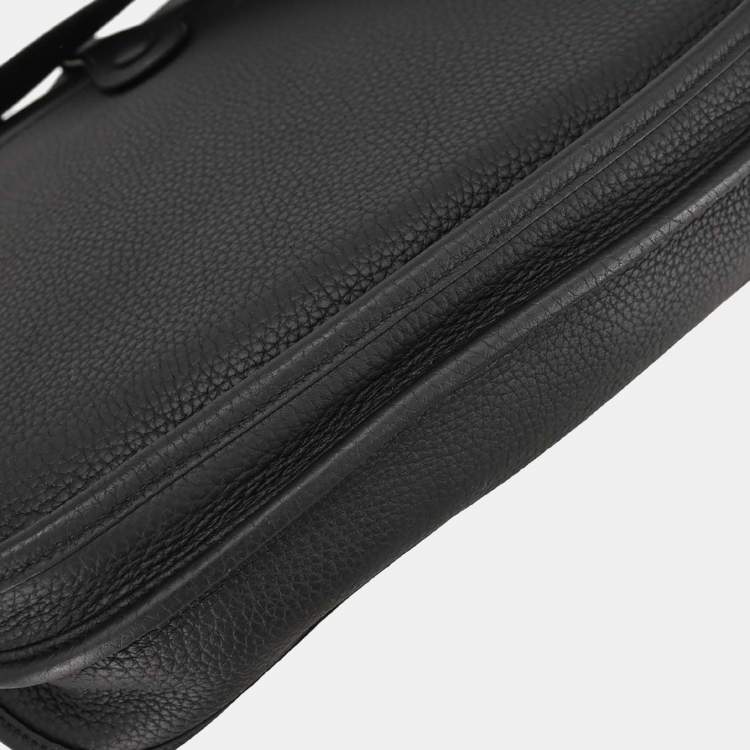 Pre Owned Hermes Evelyne III 29 Black Taurillon Clemence Leather Shoulder Bag