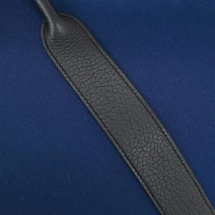 Pre Owned Hermes Garden Party 36 Navy Toile Officier Canvas Negonda Calfskin Leather Tote Bag