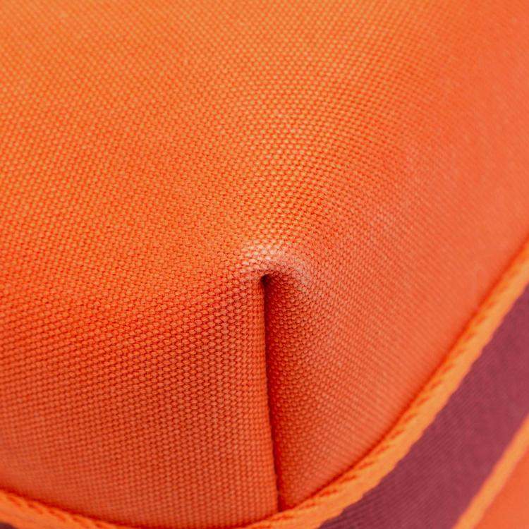 Pre Owned Hermes Orange Red Large Toile Bride A Brac