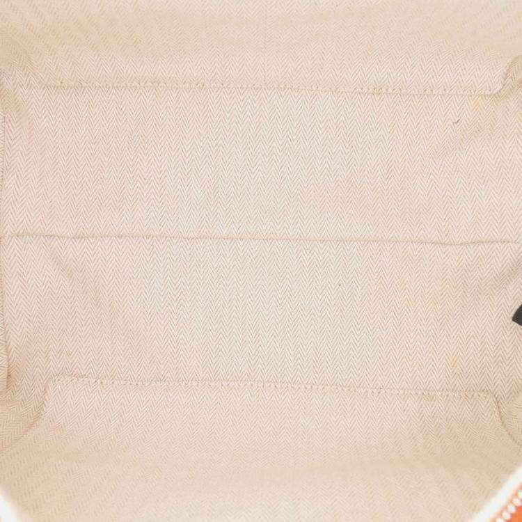 Pre Owned Hermes Orange Red Large Toile Bride A Brac