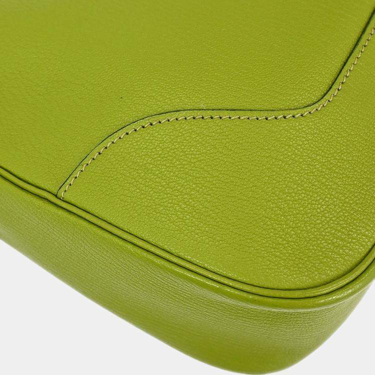 مملوكة مسبقًا Hermes Trim 31 Anis Green Chevre Mysore Leather Shoulder Bag