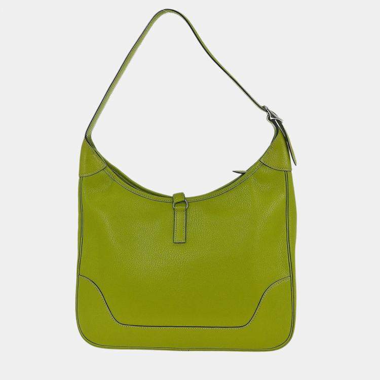 مملوكة مسبقًا Hermes Trim 31 Anis Green Chevre Mysore Leather Shoulder Bag
