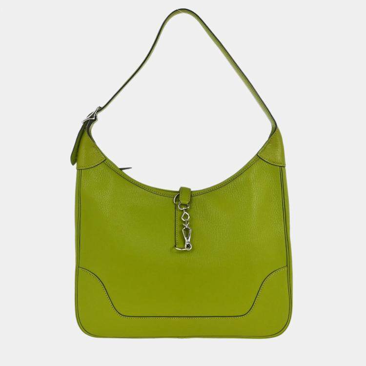 مملوكة مسبقًا Hermes Trim 31 Anis Green Chevre Mysore Leather Shoulder Bag