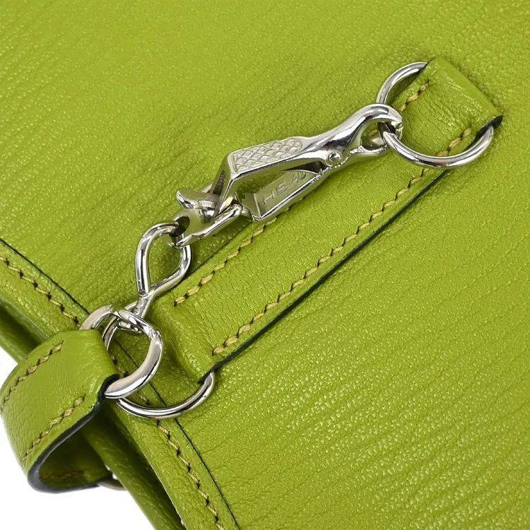 مملوكة مسبقًا Hermes Trim 31 Anis Green Chevre Mysore Leather Shoulder Bag