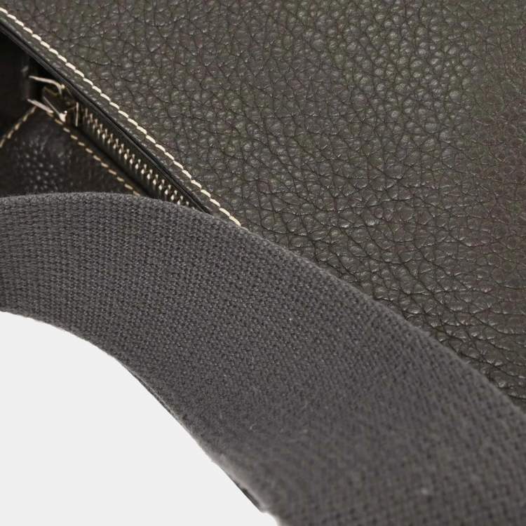 Pre Owned Hermes Graphite Taurillon Clemence Goodnews Pm Shoulder Bag