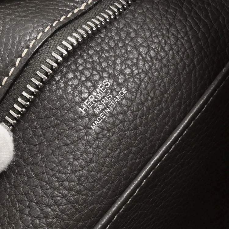 Pre Owned Hermes Graphite Taurillon Clemence Goodnews Pm Shoulder Bag