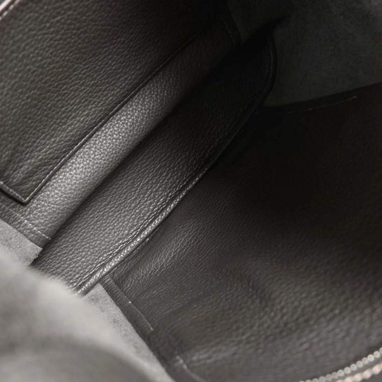 Pre Owned Hermes Graphite Taurillon Clemence Goodnews Pm Shoulder Bag