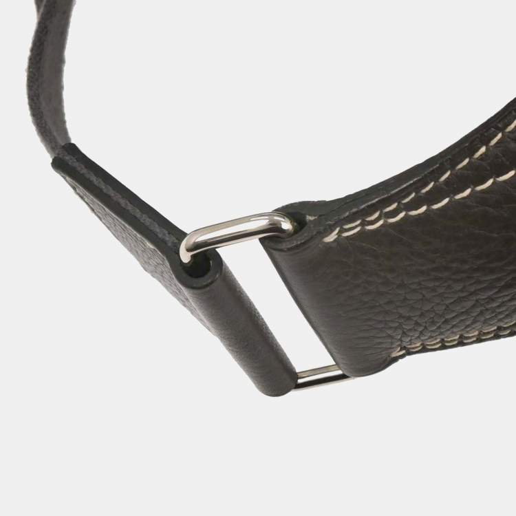 Pre Owned Hermes Graphite Taurillon Clemence Goodnews Pm Shoulder Bag