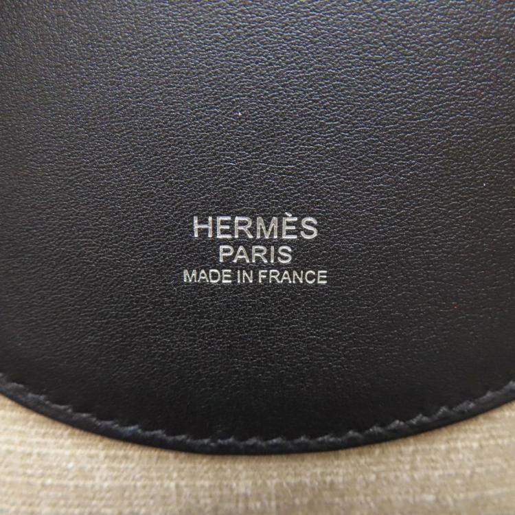 Pre Owned Hermes Sleek Backpack Canvas And Calfskin Leather