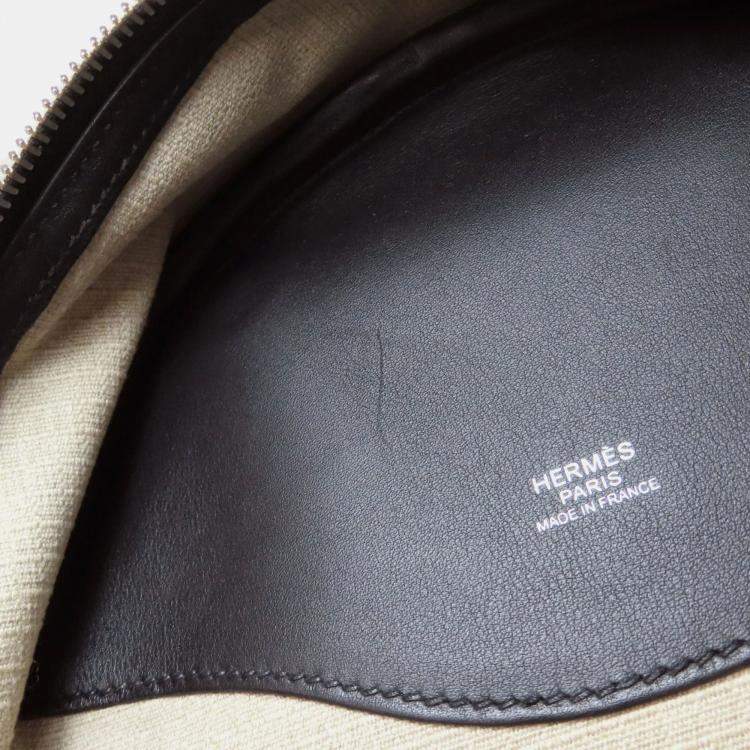 Pre Owned Hermes Sleek Backpack Canvas And Calfskin Leather