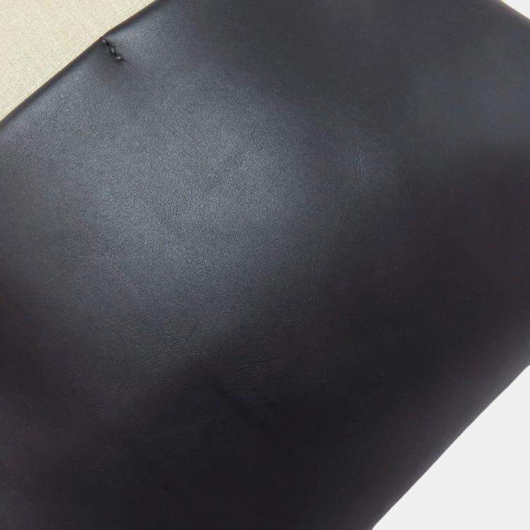 Pre Owned Hermes Sleek Backpack Canvas And Calfskin Leather