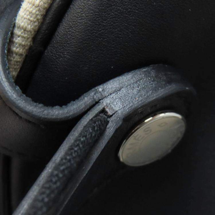 Pre Owned Hermes Sleek Backpack Canvas And Calfskin Leather