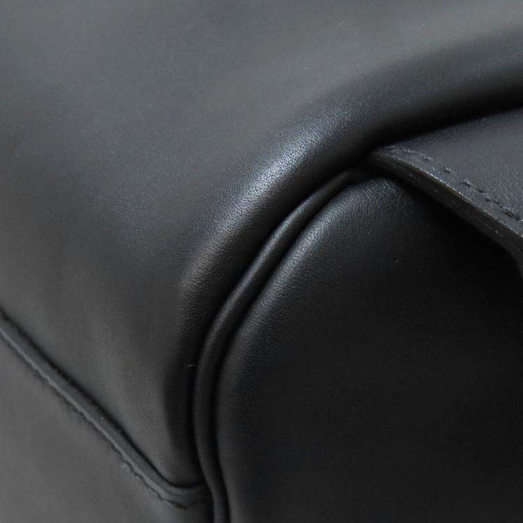 Pre Owned Hermes Sleek Backpack Canvas And Calfskin Leather