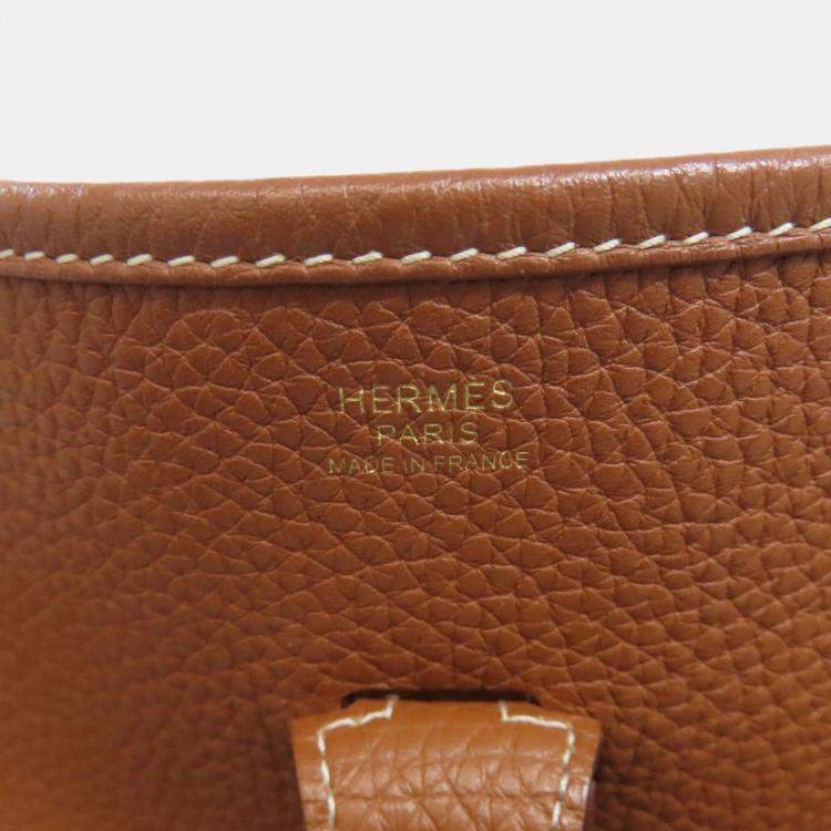 Pre Owned Hermes Evelyne III PM Taurillon Clemence Leather Shoulder Bag