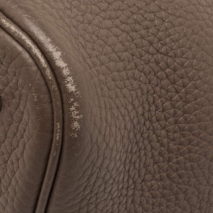 Pre Owned Hermès Picotin Lock 22 Etoupe Taurillon Clemence Leather Tote
