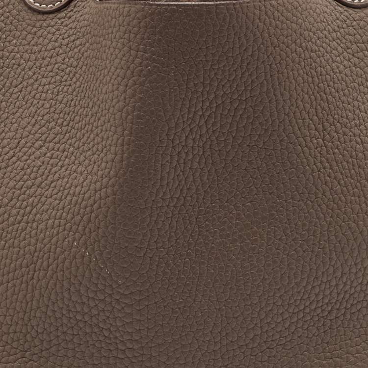 Pre Owned Hermès Picotin Lock 22 Etoupe Taurillon Clemence Leather Tote