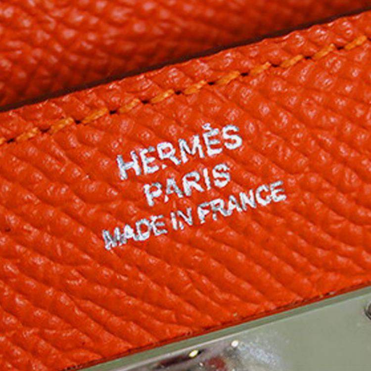 Pre Owned Hermes Orange Epsom Kelly Longue Wallet