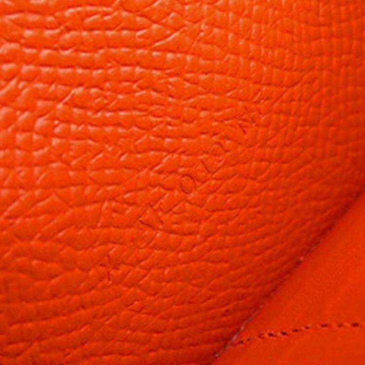 Pre Owned Hermes Orange Epsom Kelly Longue Wallet