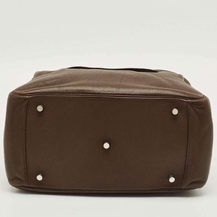 Pre Owned Hermès Lindy 34 Palladium Finish Chocolat Togo Leather Shoulder Bag 