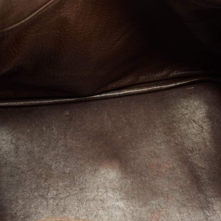 Pre Owned Hermès Lindy 34 Palladium Finish Chocolat Togo Leather Shoulder Bag 